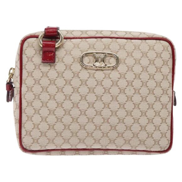 CELINE Macadam Canvas Shoulder Bag Beige Gold - Picture 2 of 12